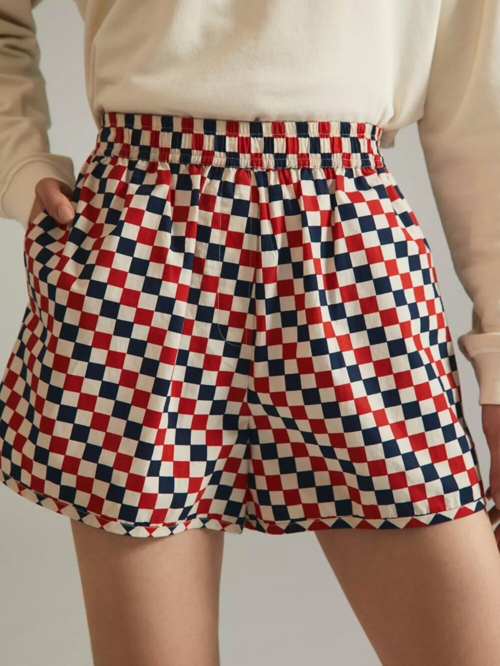 Clare V. St. Martin Checkered Shorts